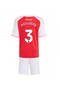 Arsenal Cristhian Mosquera #3 Jalkapallovaatteet Lasten Kotipeliasu 2025-26 Lyhythihainen (+ Lyhyet housut)